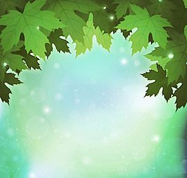 夢幻綠色梧桐背景矢量素材下載