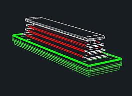 超市生鮮水果蔬菜冷風(fēng)柜CAD線框3D模型