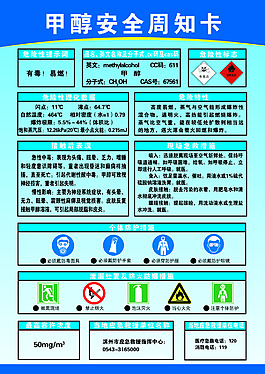 甲醇安全周知卡