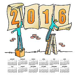2016年年歷矢量素材下載