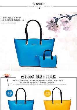 淘寶天寶女包詳情設計模板清新