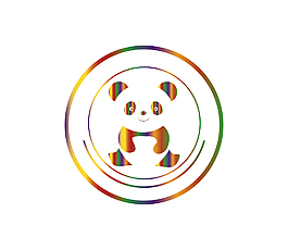 彩色熊貓標志
