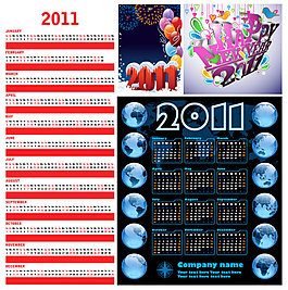 2011年日歷模板矢量素材
