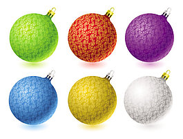 華麗的圣誕彩球矢量素材