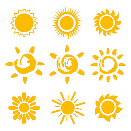 黃色太陽ICON組合