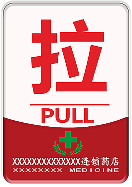 藥店玻璃門拉