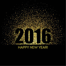 2016年新年快樂光暈賀卡矢量素材下載