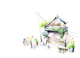 水彩小屋