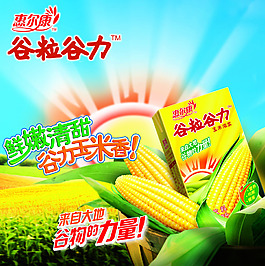 谷粒谷力包裝廣告PSD