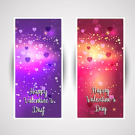 紅色紫色情人節(jié)海報素材圖片