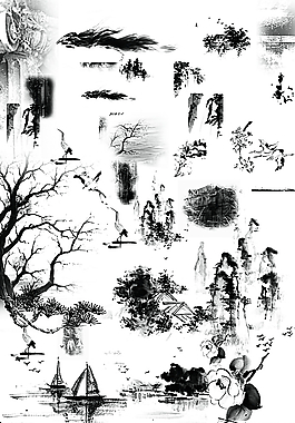 水墨畫素材圖片