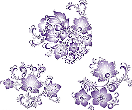 紫色矢量花朵圖片
