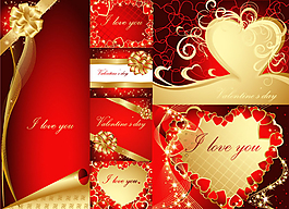 紅色經(jīng)典情人節(jié)賀卡矢量素材