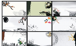 水墨山水畫背景圖片