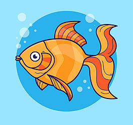 卡通橙色金魚