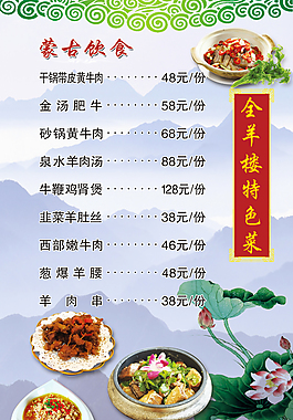 中國風(fēng)精美菜譜素材