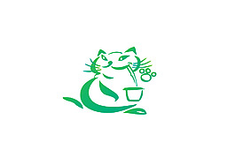 喝奶茶的懶貓