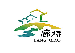 風景廊橋建筑logo