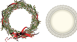 矢量花環 圓形花紋圖片