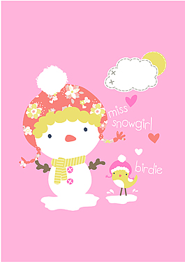 雪人  卡通  矢量