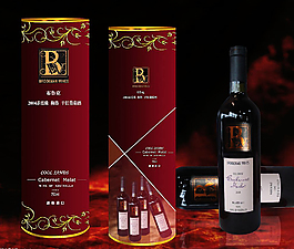 高檔紅酒包裝設計圖片模板下載