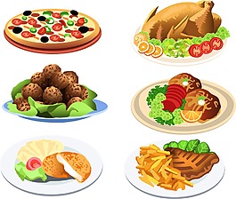 西式快餐矢量素材