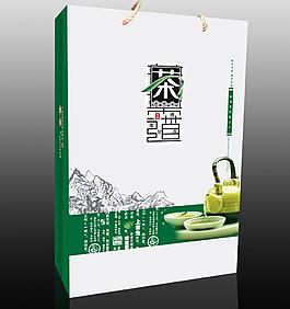 茶包裝手提袋展開圖圖片模板下載