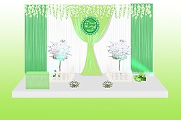綠色小清新婚禮主舞臺(tái)
