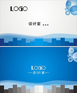 藍(lán)色圖形簡單名片