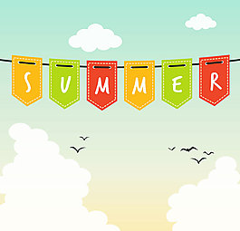 創(chuàng)意夏季吊旗矢量圖片 AI