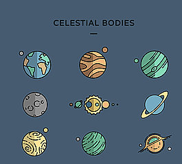 卡通九大行星圖片