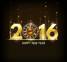 金色立體字2016跨年倒數圖片矢量素