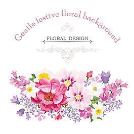 唯美淡雅花卉設計矢量素材