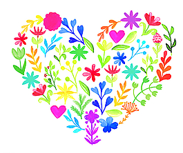 心形水墨小碎花圖片