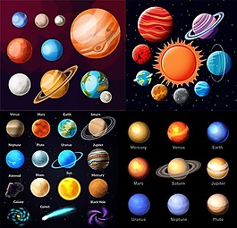 宇宙星球星系矢量圖片 AI