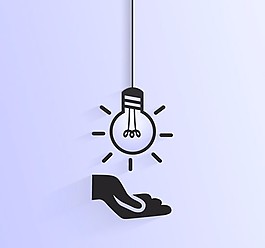 單手托舉的燈泡矢量圖片 AI