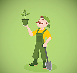 卡通园艺工人图片