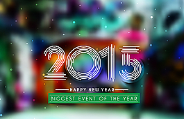 時尚2015模糊新年背景矢量素圖片