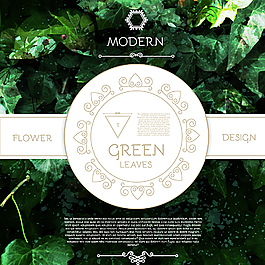 模糊綠葉背景矢量素材圖片