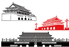 天安门矢量图图片
