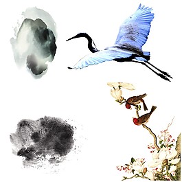 花鸟 墨迹