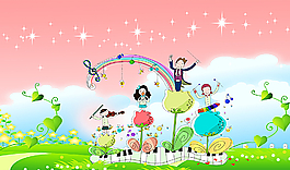 卡通背景幼兒園廣告兒童節(jié)海報圖片