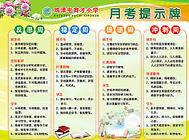 月考提示牌圖片