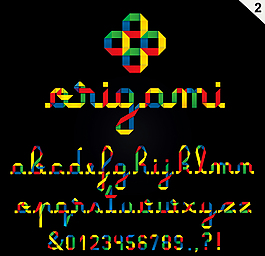 彩色折紙字體英文字母