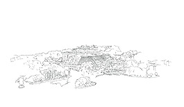 公園全景線描