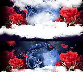 浪漫情人節(jié)高端海報背景圖片