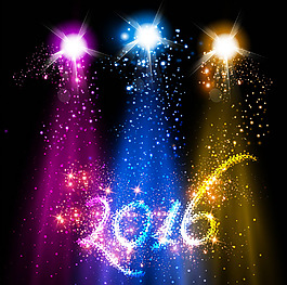 彩色燈光下的2016