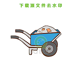 手繪小平車矢量造型圖圖片