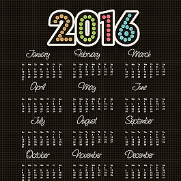 簡約2016年年歷圖片