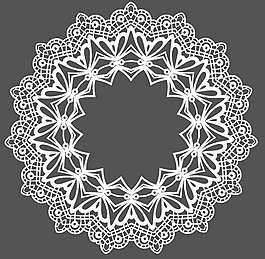 蕾絲花邊圓形花紋矢量圖